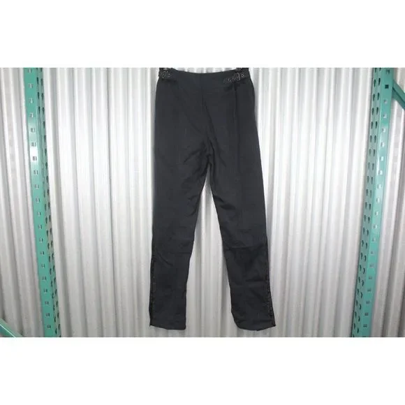 Vintage y2k Prada Milano Button Detailed Flare Trousers Pants Black 24x26 AY309